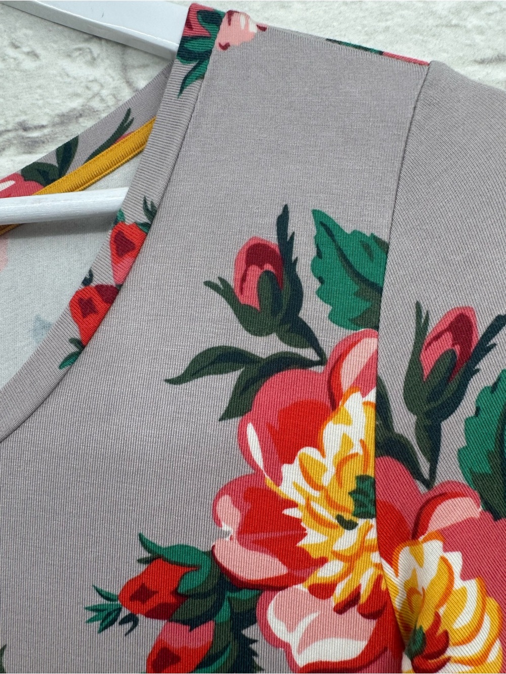 MATILDA JANE Say I’m a Dreamer Floral Swing Dress Tunic Size S Gray Red Boho - Picture 5 of 13
